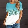 Women's Short Sleeve T Shirts Crewneck Loose Casual Tee Flower Print Tops for Women Tee Shirts