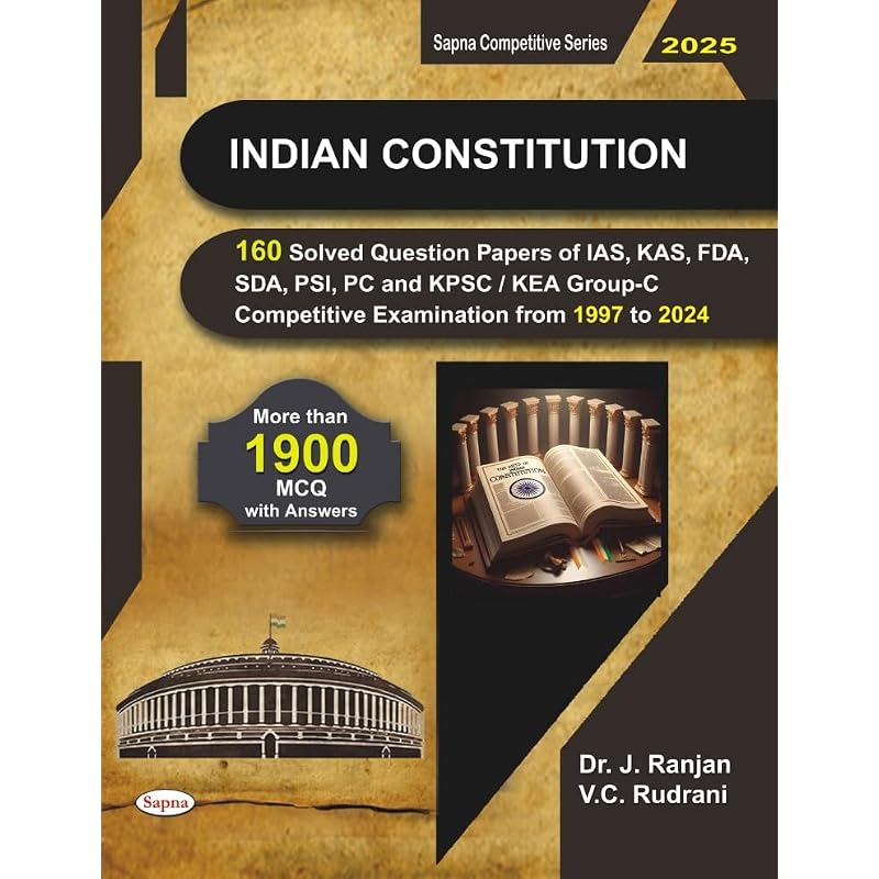 Indian Constitution Solved Question Papers of Kas Fda Sda Psi Pc & Group C Competitive 1997 To 2024