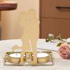 Yousheng Golden Couple Tealight Candle Holder Romantic Valentine's Day Dual Candlestick for Wedding Anniversaries Birthday Party Table Centerpiece