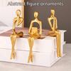 Thinker Statue Gold Decor Abstract Art Gold Figurines Golden Resin Bookshelf Decor Collectible Decorative Sculpture Home Decor