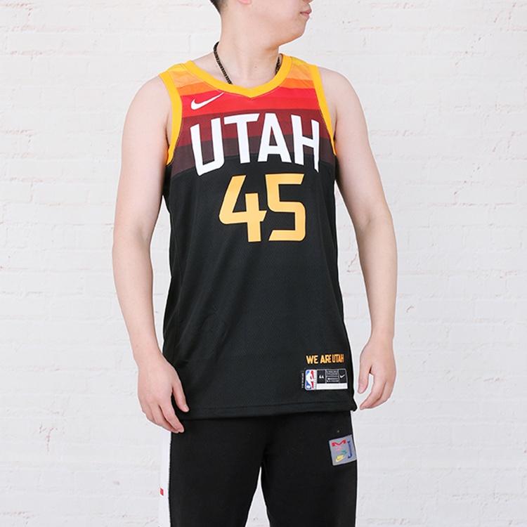 Nike NBA Dri-FIT SW 20-21 Utah Jazz 45 Mitchell City Edition Nike NBA Swingman Jersey Black Men's CN1800-011