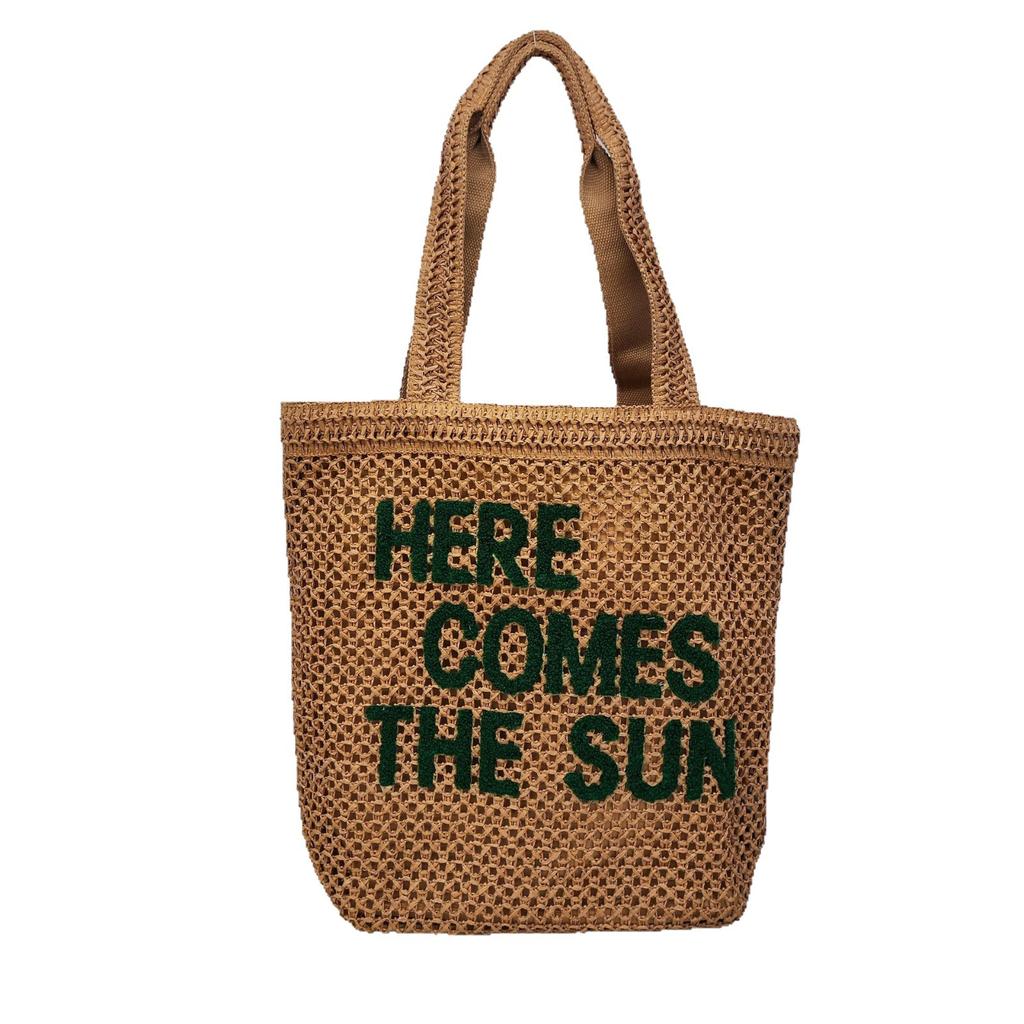 Letter Tote Bag Large Capacity Woven Bag Fashion Commuter Shoulder Bag Niche Versatile Women'S Bag Handbag
