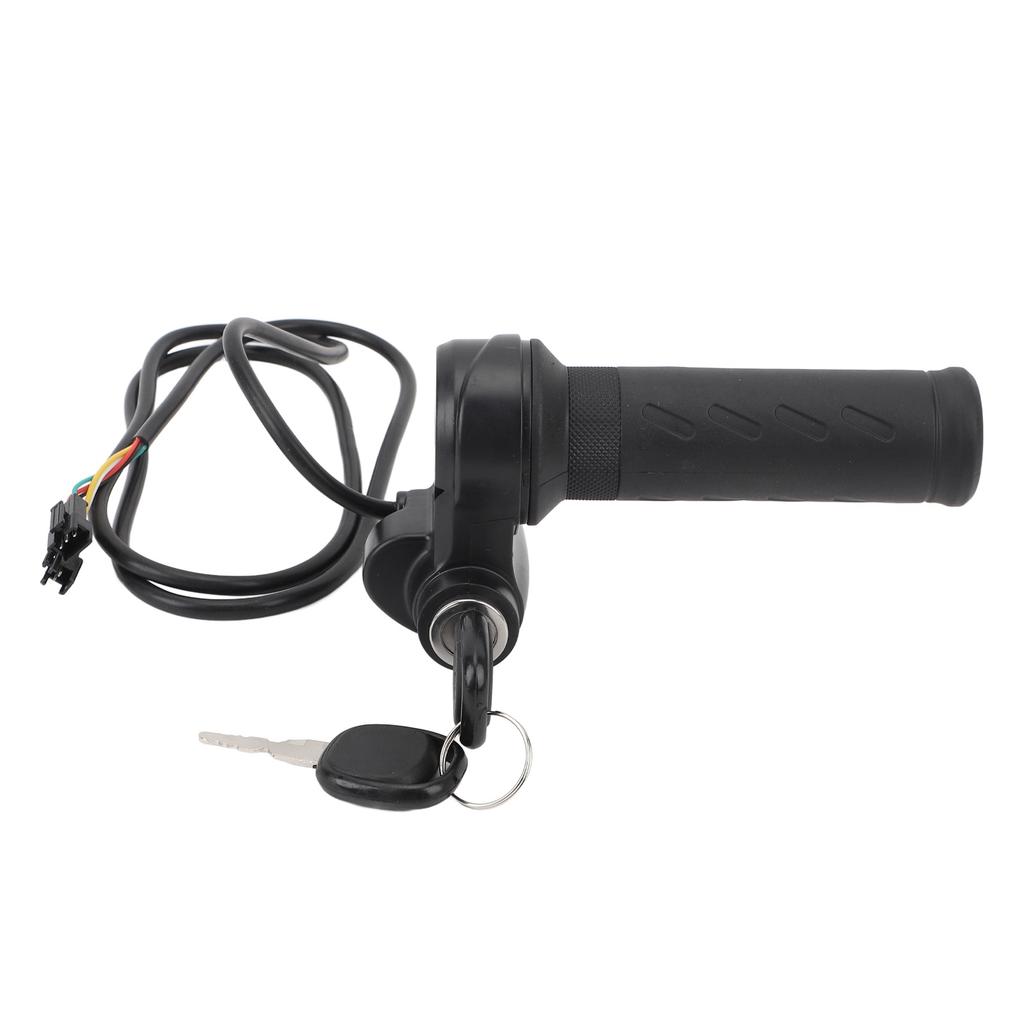 Electric Bike Throttle Grip Universal Electric Bicycle Scooter Wire Twist Throttle Grip with 2 Keys Waterproof Speed