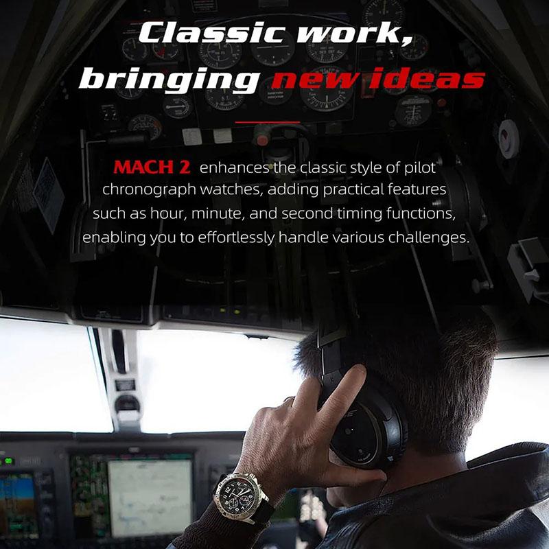 NORTH EDGE MACH 2 Men's Watches Solar Power 316 Stainless Steel Case Quartz Watch For Men Pilot Waterproof 50M Stopwatch