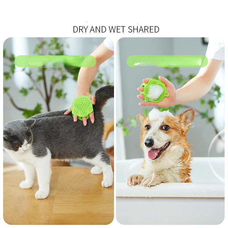 Miękka Gumowa Szczotka Grzebień dla Psa Kota Szczotka do Kąpieli Gumowa Rękawica Włosy Sierść Pielęgnacja Masaż Szczotka Dla Psa Kotów
