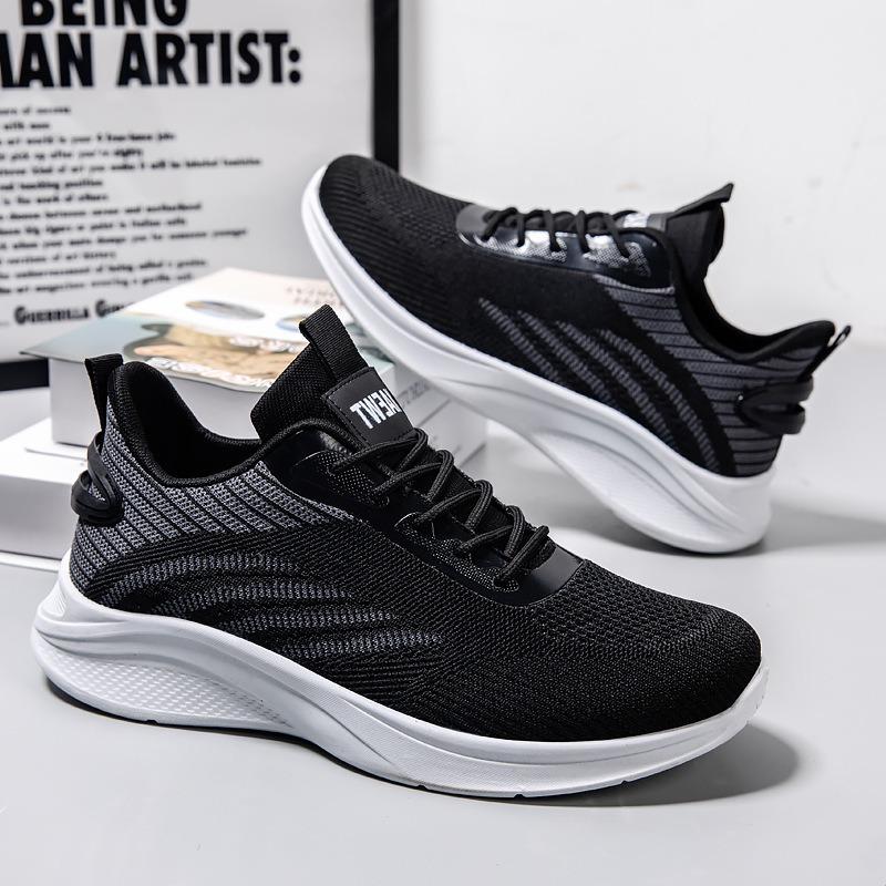 New casual men's shoes fly-woven mesh lightweight fashion single shoes hollow simple men's sports shoes