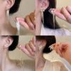 S925 Silver Geometric Tassel Stud Earrings: Fashionable Korean Style, Elegant Design, Versatile for Women