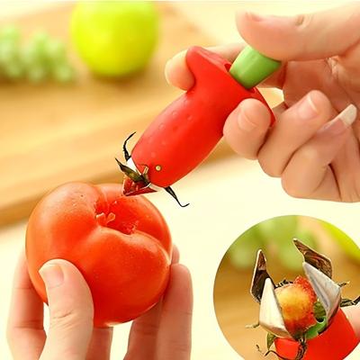 1pc, Stainless Steel Strawberry Huller & Pitter, Core Remover Tool for Kitchen, Creative Cherry Pitter for Strawberry, Easy Fruit Removal