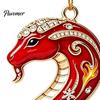 Xmas Party Hanging Ornaments 2 Pcs Zodiac Animals Christmas Ornaments, 2D Acrylic Red Animal Decorative Holiday Pendants Decorations, Chinese New Year