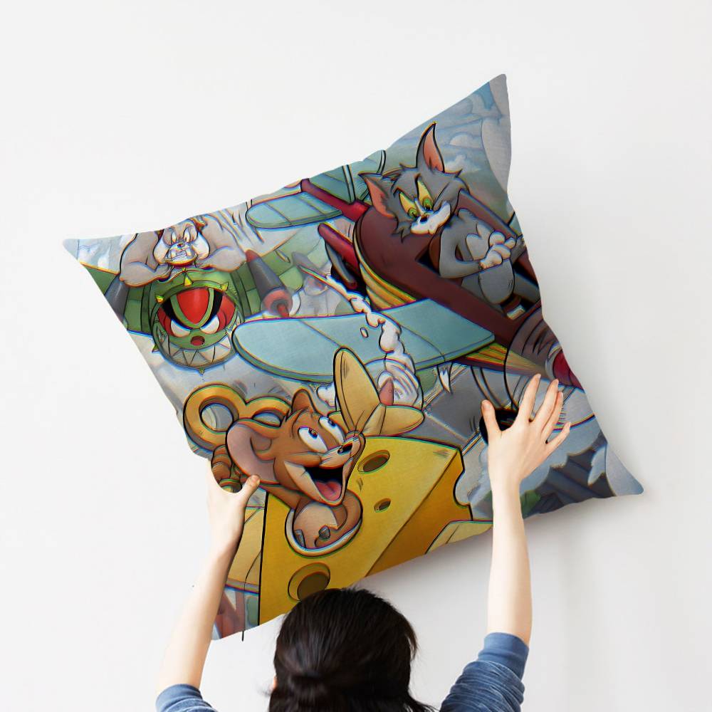 T-Tom And Jerry Personalized Pillow Dust Cover Bedroom Kids Party Decoration Pillowcase Birthday Children Gift
