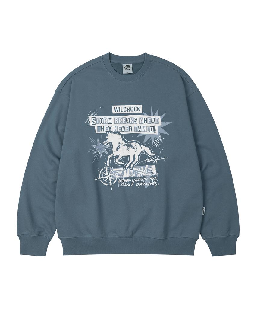 WILDROCK Storm Horse Oversized Sweatshirt_9 Col (B Type)