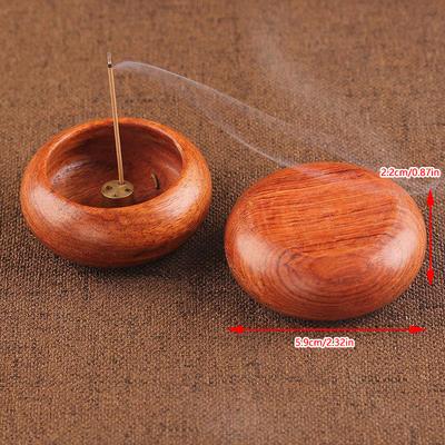 Vintage Wooden Bowl Type Incense Holder Rosewood Incense Burner Stick Holder Censer Suitable For Various Sizes Of Incense Sticks