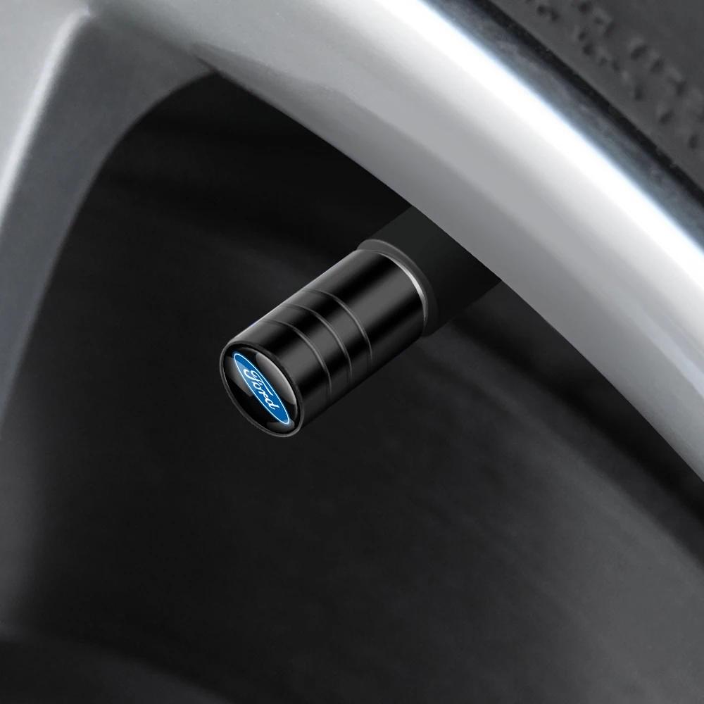 Naklejka Samochodowa 2026 Ford 4 szt. Metalowy Styling Samochodu Pokrowce na Zawory Powietrza Koła Opony Dla Ford Ranger Focus Kuga Mustang S-MAX Trans