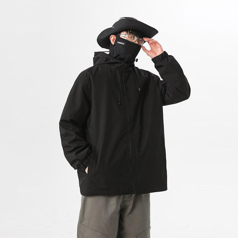 

Spring and Autumn New Couple Jacket Outdoor Hooded Jacket Men s and Women s Solid Color Versatile Casual Hooded Jacket for Men M