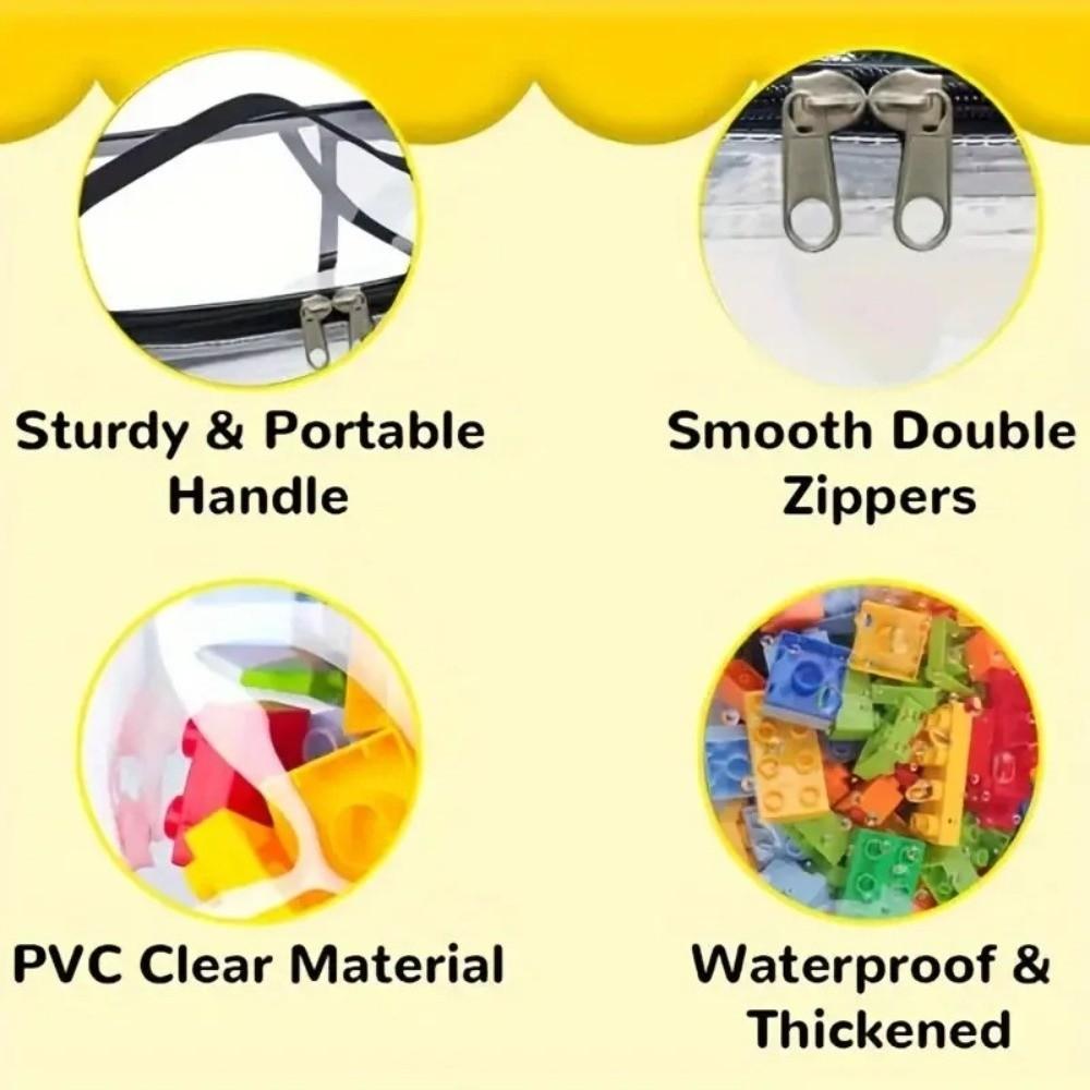 Clear PVC Toy Storage Bag Large Capacity Board Game Storage Puzzle Organizer  Kids Room Storage