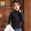 Half Turtleneck Double-Sided Thermal Base Shirt for Women, New Slim Fit Plus Size Thickened Elegant Long Sleeve T-Shirt for Autumn and Winter