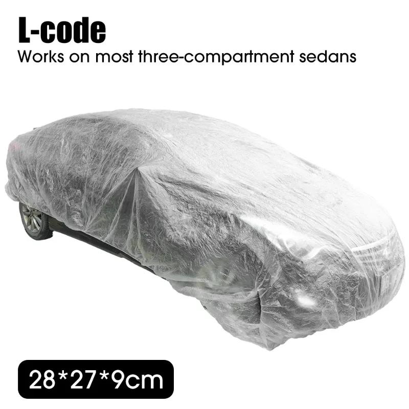 Disposable Car Cover Plastic Car Clothing Universal Rain Dust Garage Full Cover Transparent Dust Rain Protection Clothing