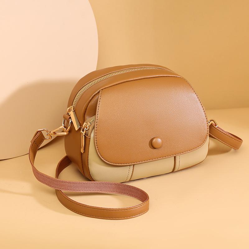 Women's bag small bag spring and summer solid color simple and exquisite multi-layer mobile phone bag women's shoulder messenger bag bag