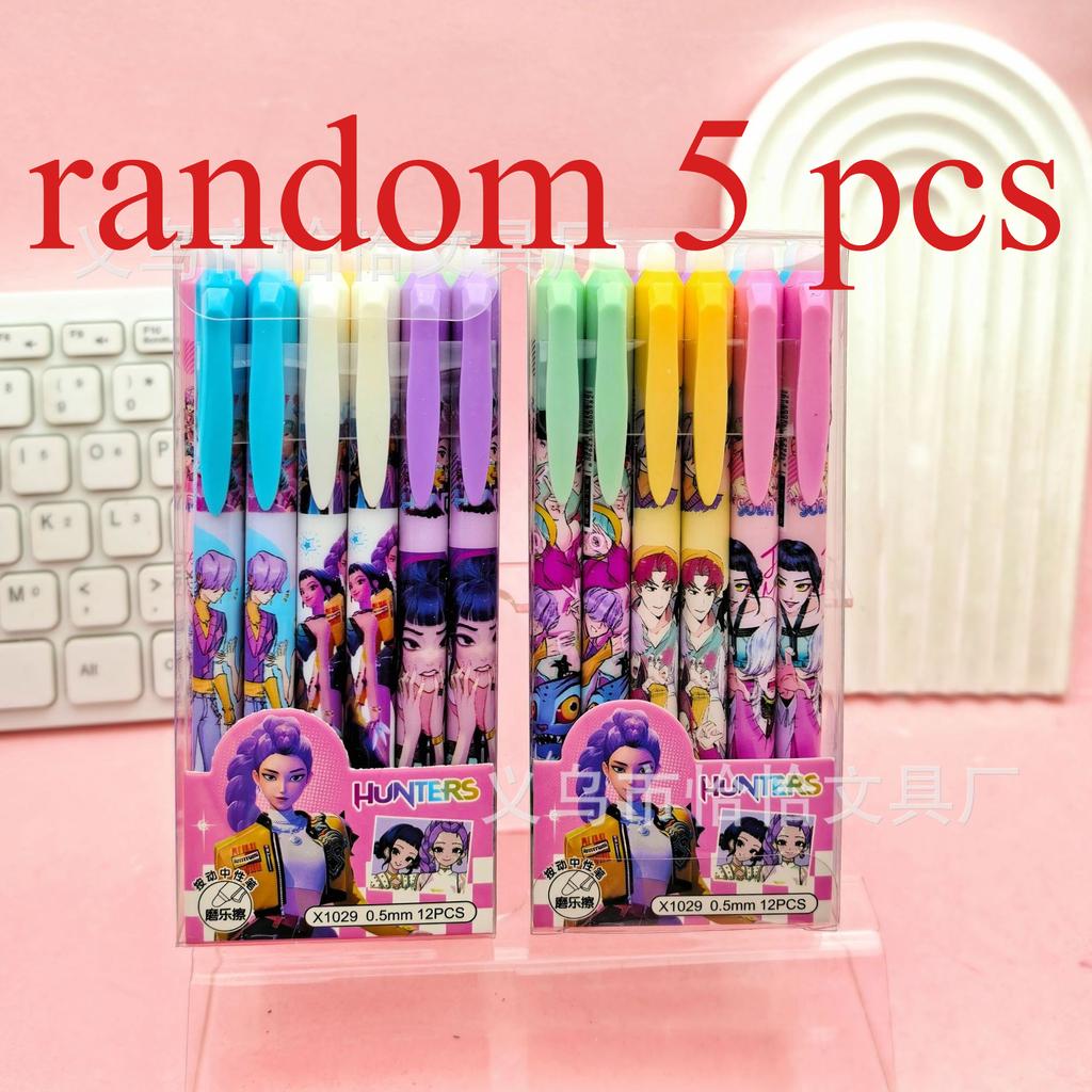 Ricarica Penna Gel Cancellabile K-pop Demon Hunters Retrattile Ricaricabile Inchiostro Nero A Frizione Cancelleria Scuola Ufficio hot 0.5mm per Gioco Divertente Sicuro