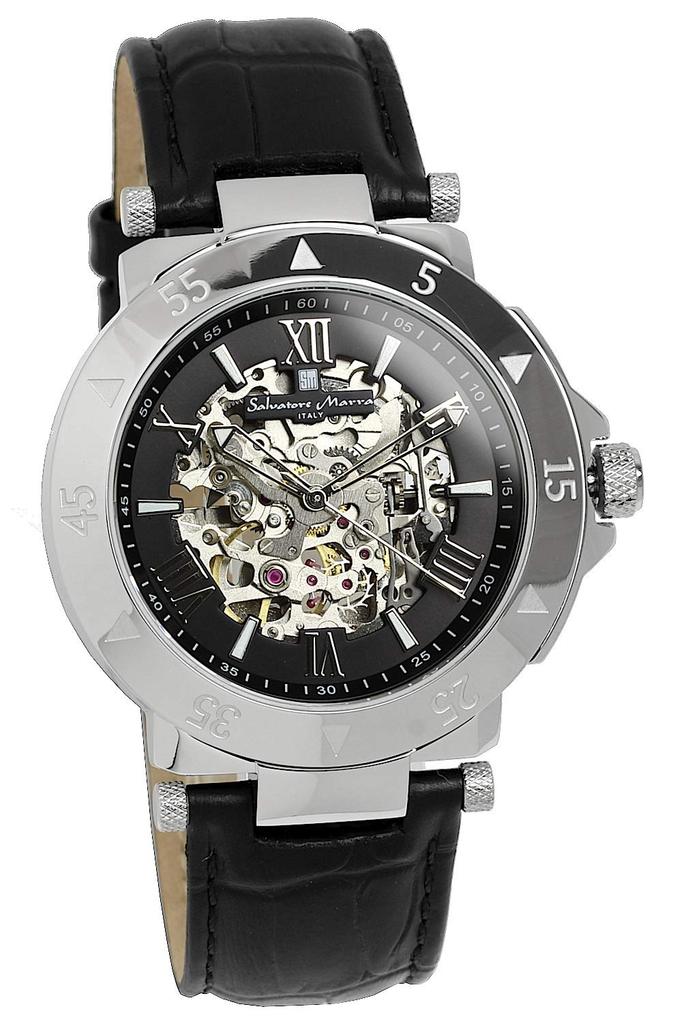 Salvatore Marra [Salvatore Marra] Wristwatch, Black, Automatic, Skeleton, Business, Formal, Men's
