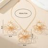 1 pair of hollow flower necklaces, earrings, sets, high-end temperament, elegant style, niche high-end