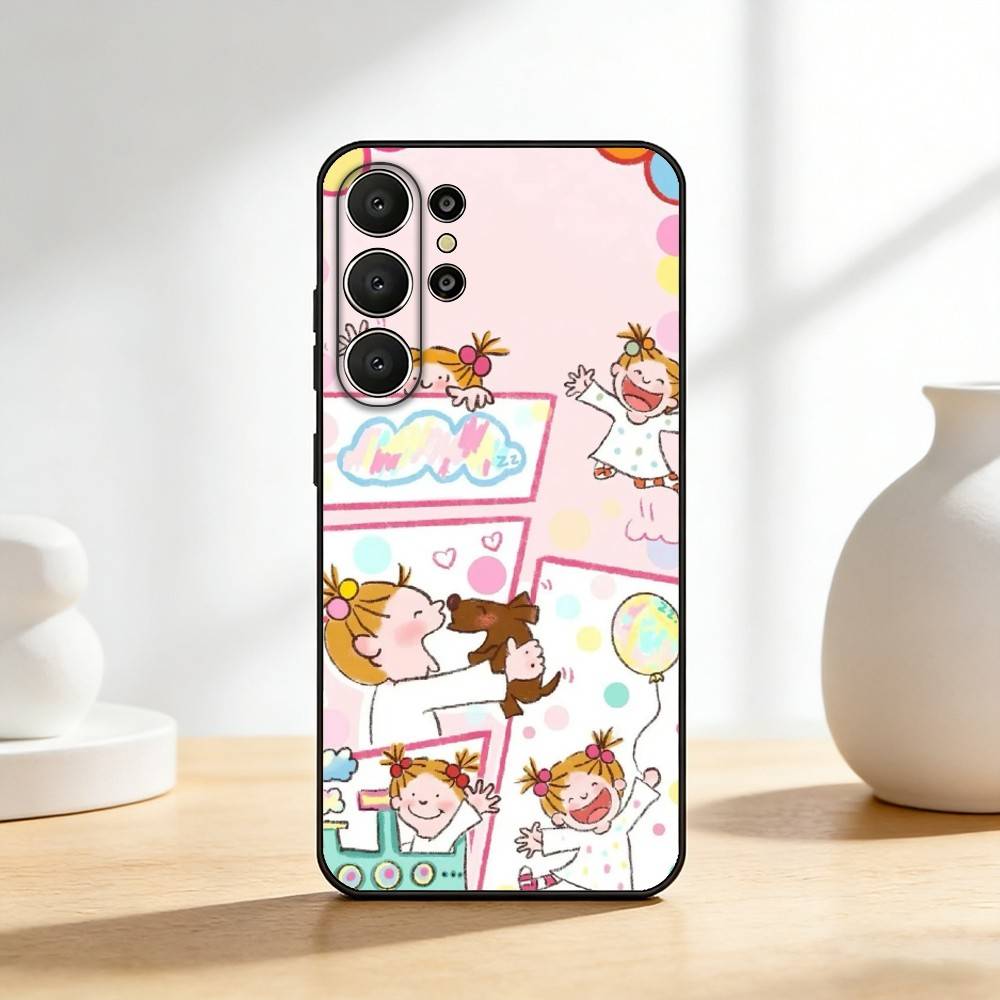 Cute Cartoon Art COCO-chanS Phone Case For Samsung S26,S25,24,23,22,30,21,10,9,Ultra,Plus,Lite,Black Soft Case Samsung S20plus5G