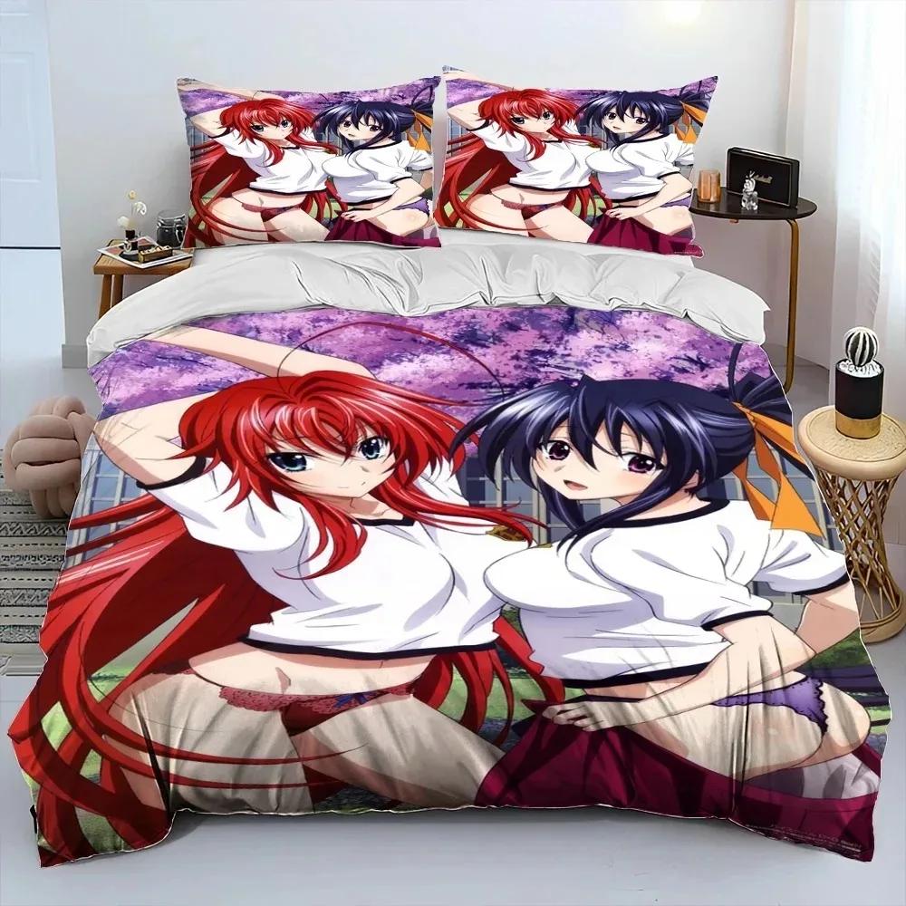 Sexy Girl High School DxD Anime Comforter Bedding SetDuvet Cover Bed Set Quilt Cover Pillowcaseking Queen Size Bedding Set Kid