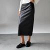Damen Winter High-Waist Schlitz Midirock