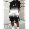 Hot Selling Men's Summer New Comfortable Short-sleeved Round Neck T-shirt Shorts 2-piece Set