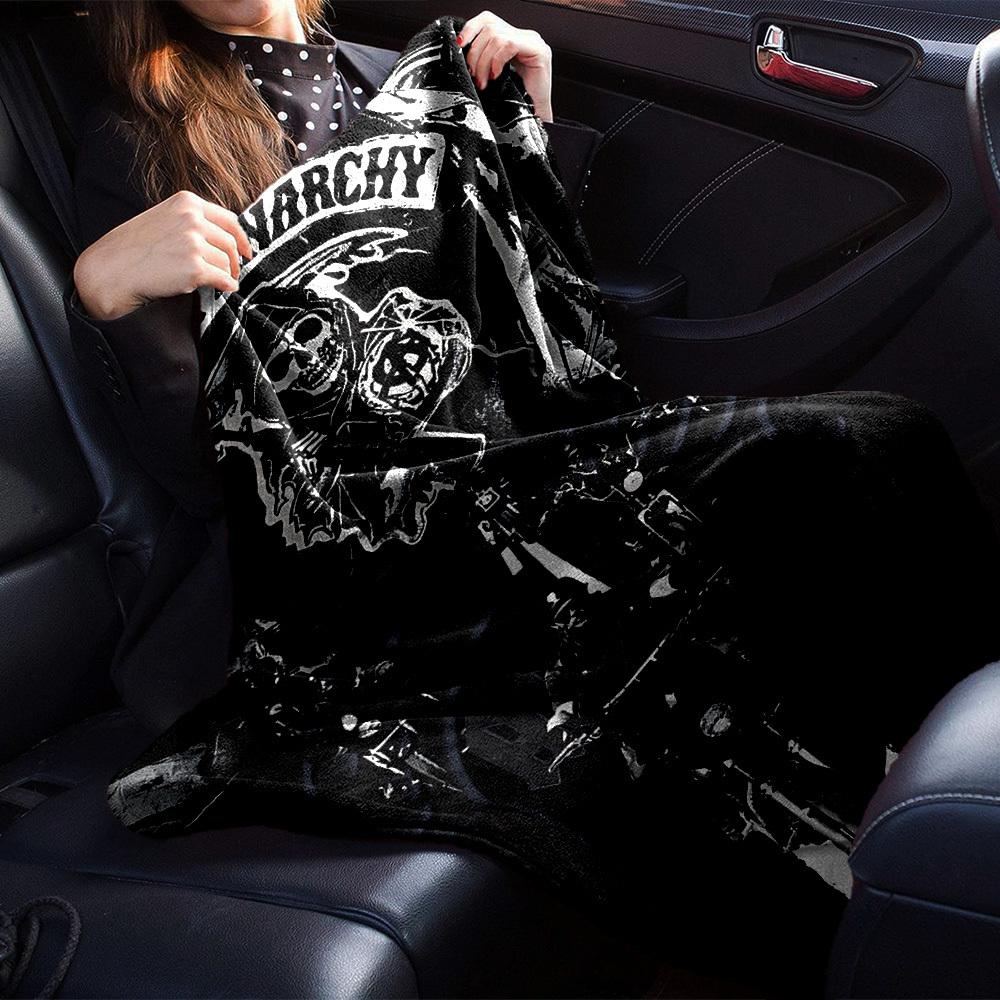 1pc Sons of Anarchy AC/DC Throw Blanket Soft Flannel, Cozy All Season Polyester Perfect for Home, Office