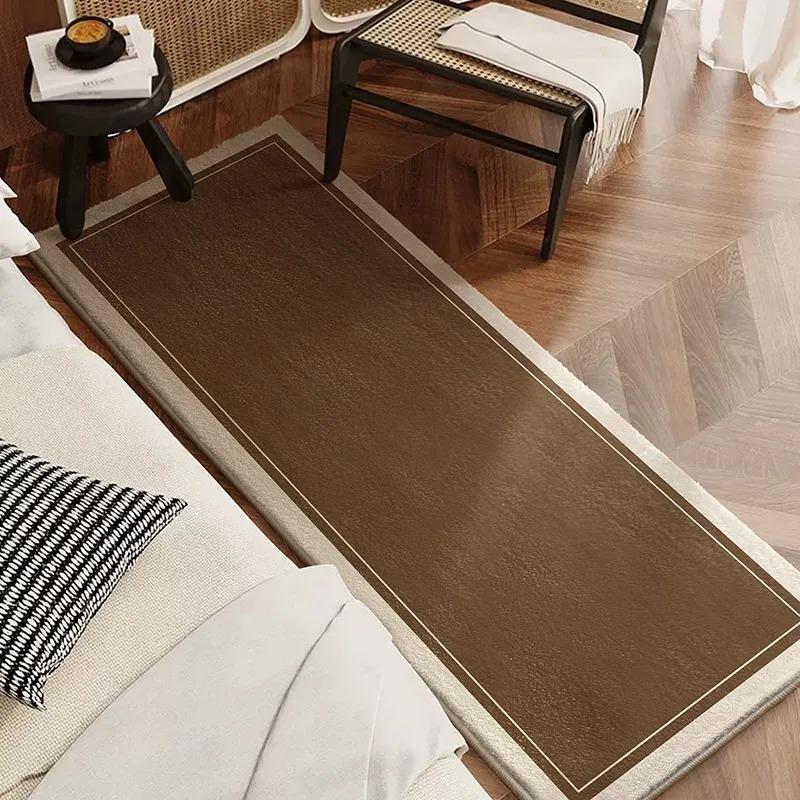 Bedroom Carpet Bedside Floor Mat Runner Rug Long Carpets Minimalist Solid Color Soft Fluffy Carpets Home Decoration Rugs