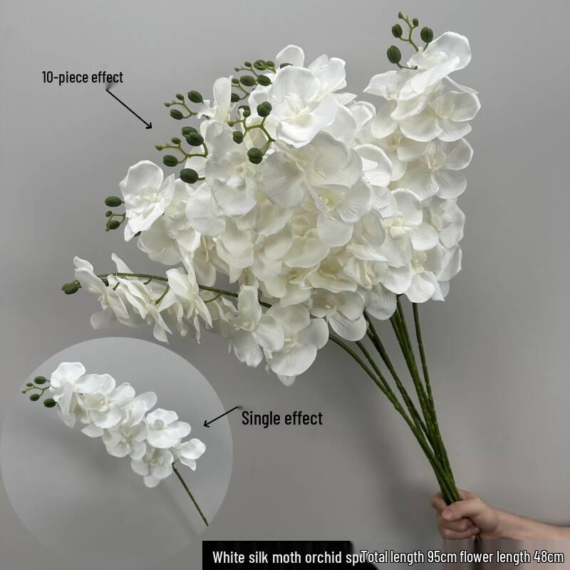 Elegant Artificial Phalaenopsis Floral Arrangement for Living Room, Wedding Décor, or Table Centerpiece.