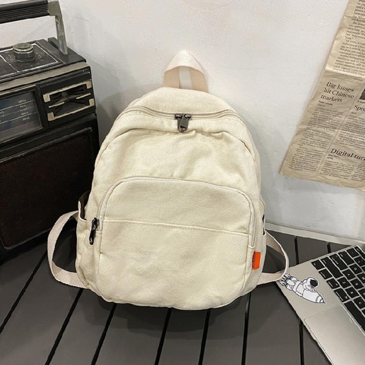 Solid Color Backpack Girl Casual Daypacks Canvas Backpack Student School Backpack Travel Backpack Aesthetic Backpack