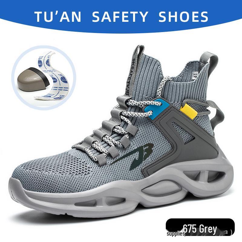 Europäische & Amerikanische High-Top Stahlkappen-Arbeitsstiefel - Leicht, Bequem, Atmungsaktiv, Rutschfest, Durchstichfest, Abriebfest Sicherheitsschuhe