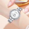 Orologio al Quarzo di Lusso a Forma di Petalo con Acciaio Legato e Strass
