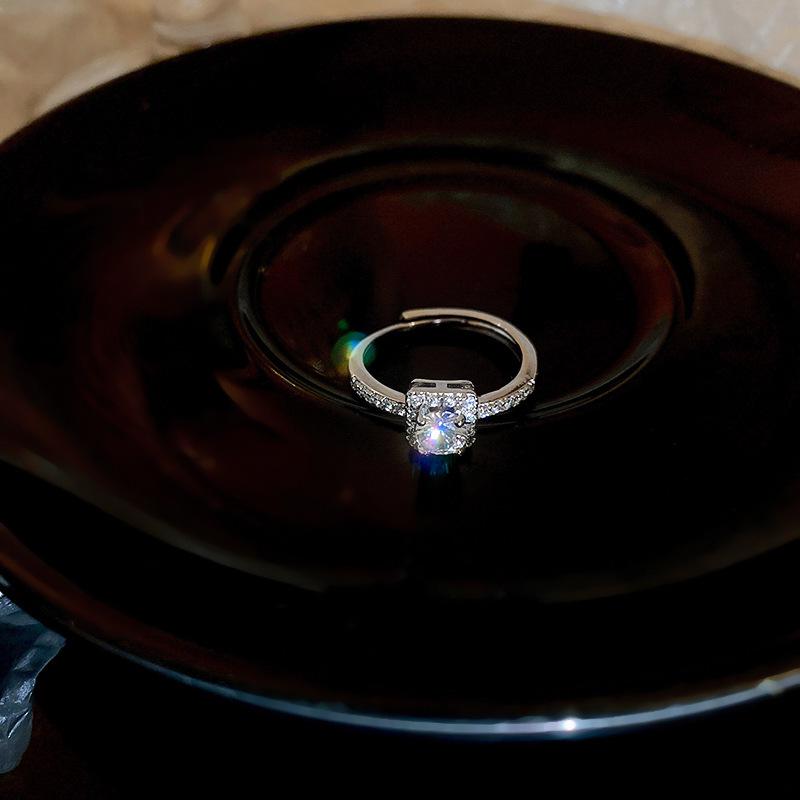 Zirconia Diamond Geometric Heart Open Ring - Fresh High-end Jewelry for Index Finger