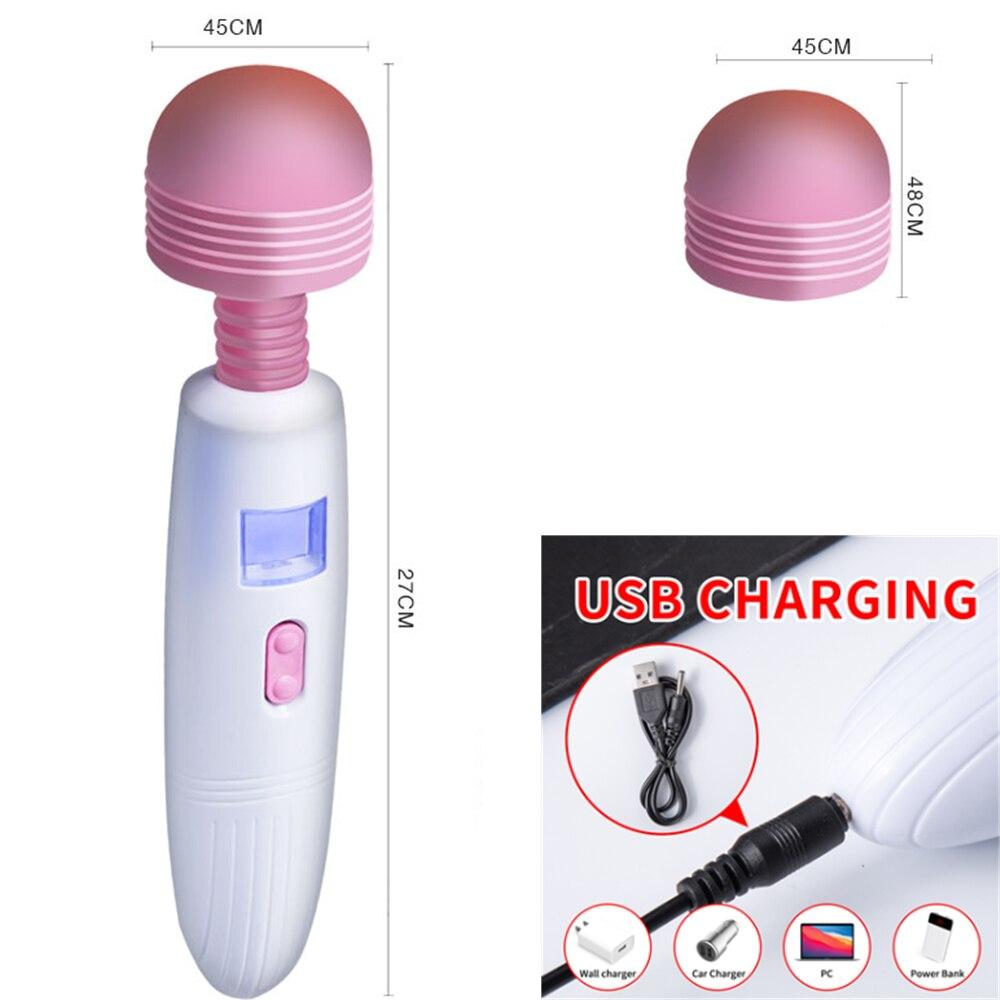 Powerful Magic Wand Vibrators for Women Clitoris Stimulator USB AV Stick G Spot Massager Female Masturbator Sex Toys for Woman