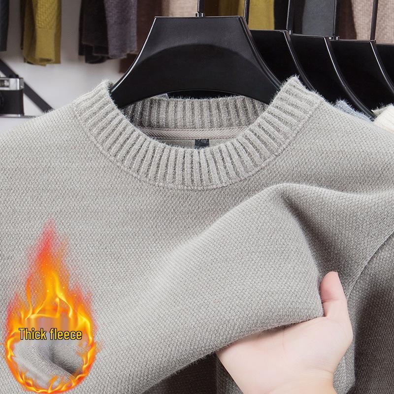 

Men s Chenille Fleece Half-High Collar Sweater - Winter Warmth Base Layer Knitwear M/165 [90-120 lbs] верблюд/бежевий