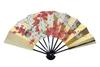 decorative bamboo and white with fan boxed <Kyoto Fan> Hand-painted double-sided fan, cutter/red plum, stand,