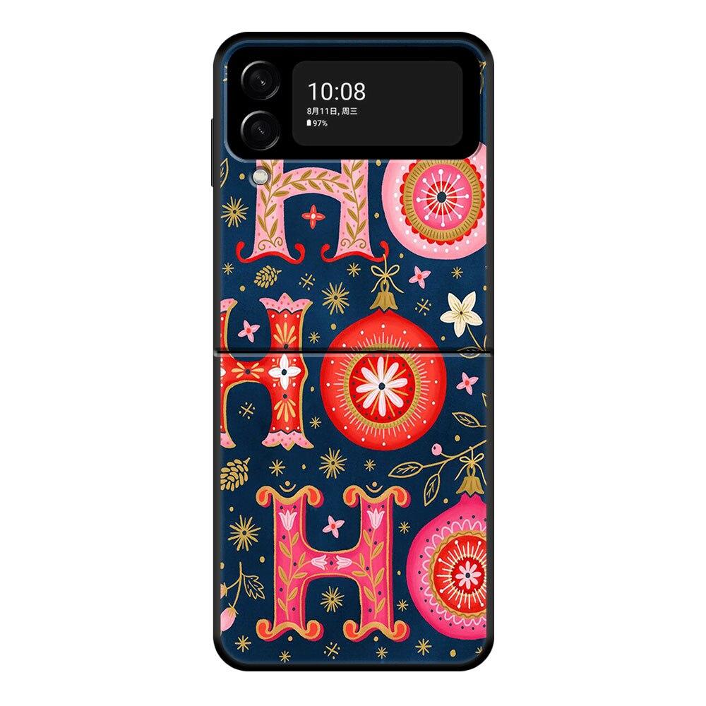 Merry Christmas Santa Tree Cute Phone Case For Samsung Galaxy Z Flip Z Flip3 5G Z Flip4 Hard PC Matte Shell