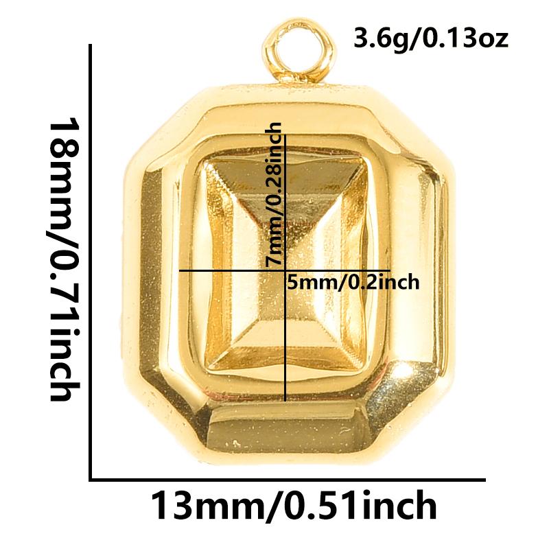 5pcs Geometric Cabochon Base Setting Tray Blank PVD Charm Heart Cross Flower DIY Stainless Steel Pendant For Jewelry Making Bulk