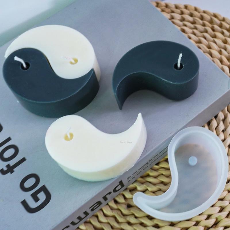 1-Pack Tai Chi Yin Yang Silicone Molds for Candle Making, Plaster,And Planter - Creative Resin Casting Molds for Soap,Home Decor