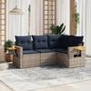 VidaXL Garden Lounge Set with Cushions 4 Pcs, Patio Sofas, Furniture Set, Outdoor Terrace Furniture, Grey 3226775
