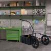 Carrello Bici da Cargo Passeggino da Giardino con Portapacchi Utilità Bagagli e Ruote Nero