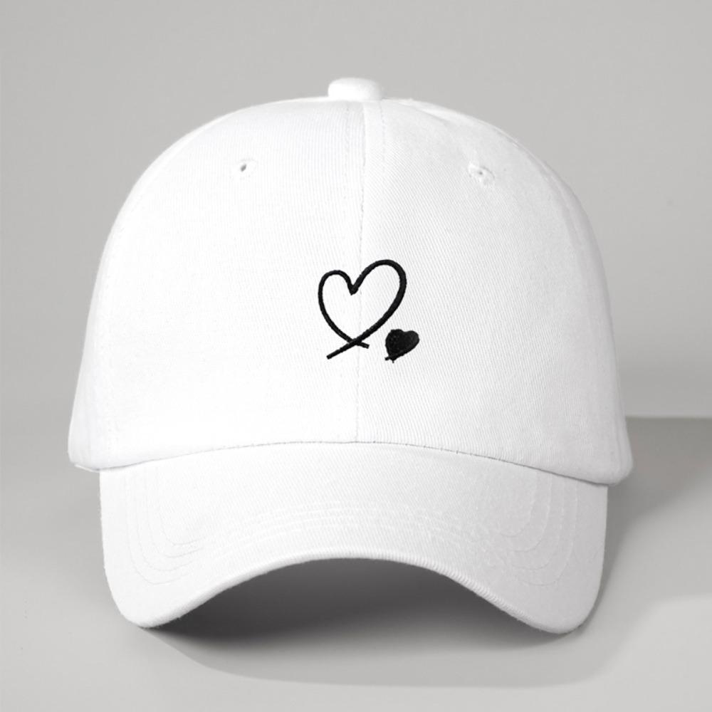 Heart Embroidered Baseball Cap UV Protection Hip Hop Hat Fashion Sun Hat  Outdoor