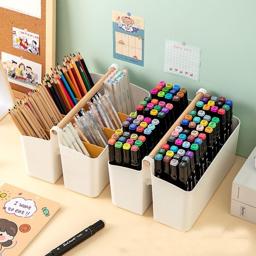 Plastic Desk Storage Organizer Portable Storage Box Storage Containers Desk Stationery Box  Women