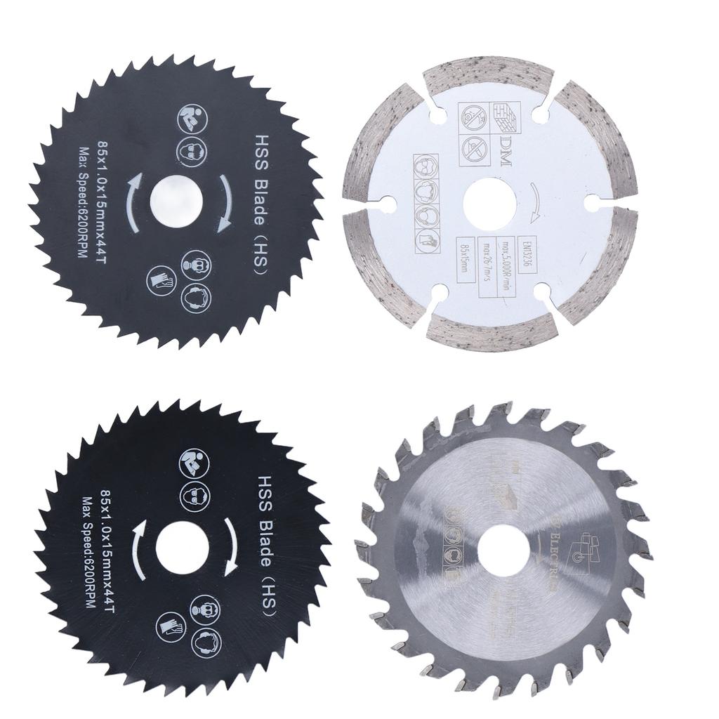 4Pcs/Set Mini Circular Saw Blade Alloy Steel Cutting Rotary Tools Wheel for Wood Plastic 85mm Circular Cutting Blades
