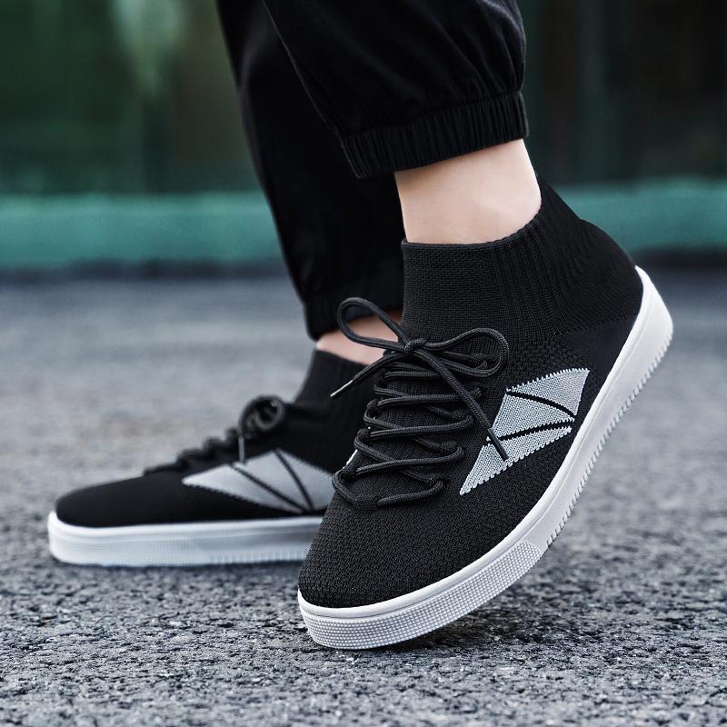 Fashion 2025 New Plus Size Lightweight Men Casual Women's Shoes Wearable Breathable Knitted Shoes Couple Shoes Material Flat Heel Shoes