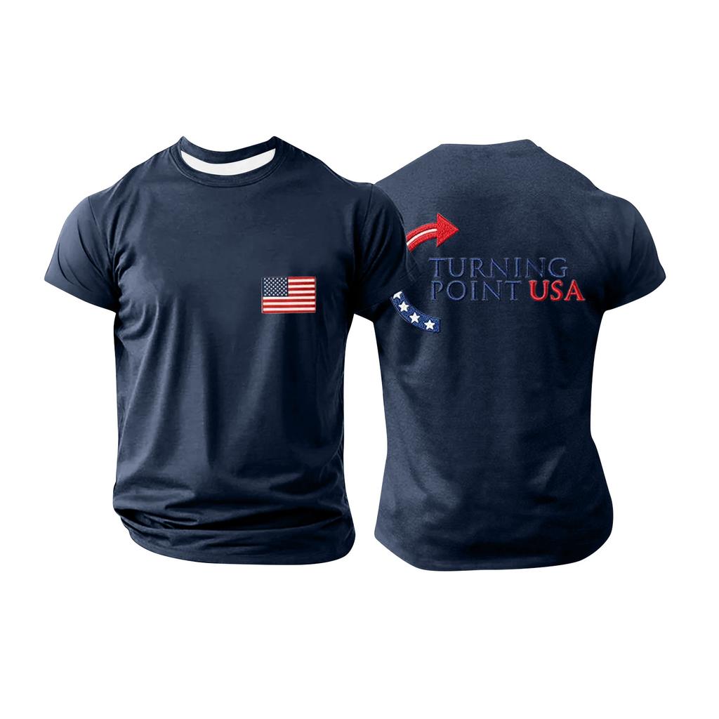 Pánské tištěné tričko s krátkým rukávem Pánský volný ležérní top s krátkým rukávem