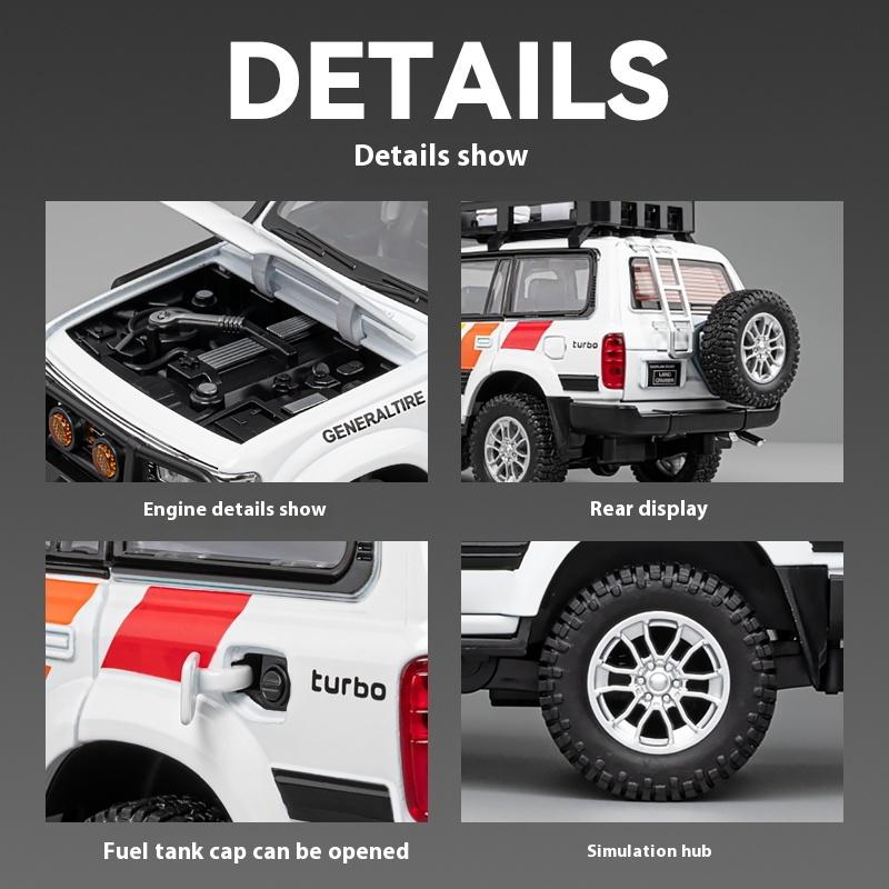 1/24 Scale Toyota Land Cruiser LC80 SUV Alloy Diecast Model Off-road Vehicle Collect Hobby Model Ornaments Gift for Friend Boy Display